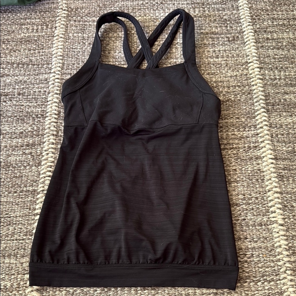 Athleta Black  Strappy Tank Top w/ built in bra